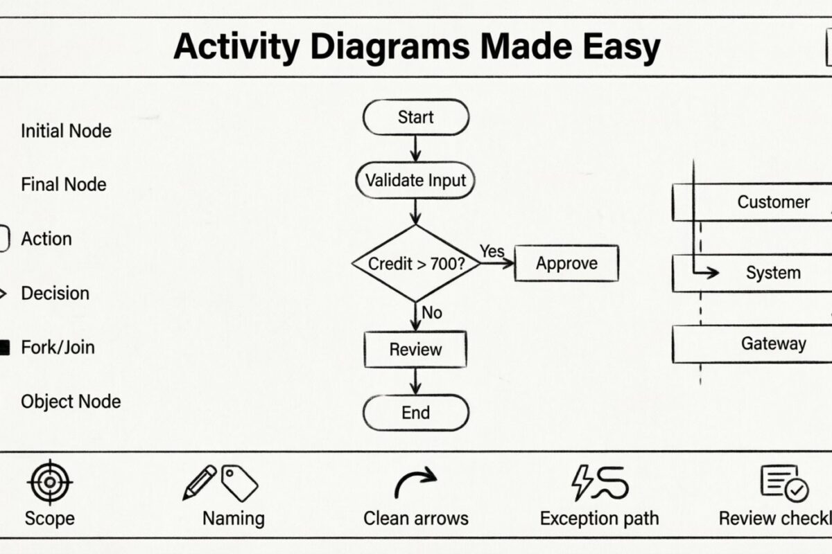 UML-Aktivitätsdiagramme einfach gemacht: Modellierung von Workflows und Entscheidungspunkten UML-Aktivitätsdiagramme einfach gemacht: Modellierung von Workflows und Entscheidungspunkten