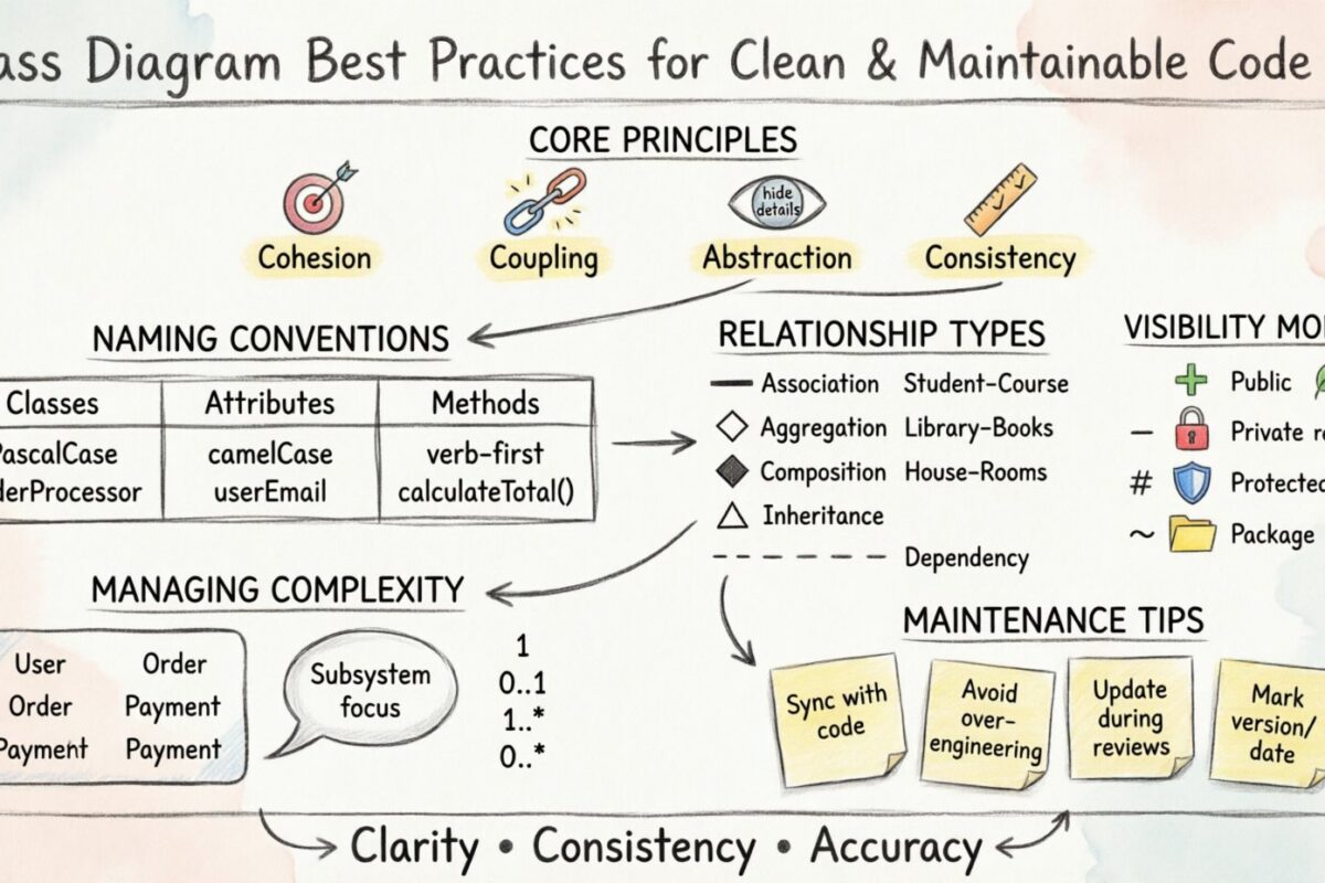 Best Practices für UML-Klassendiagramme zur Erstellung sauberen und wartbaren Codes