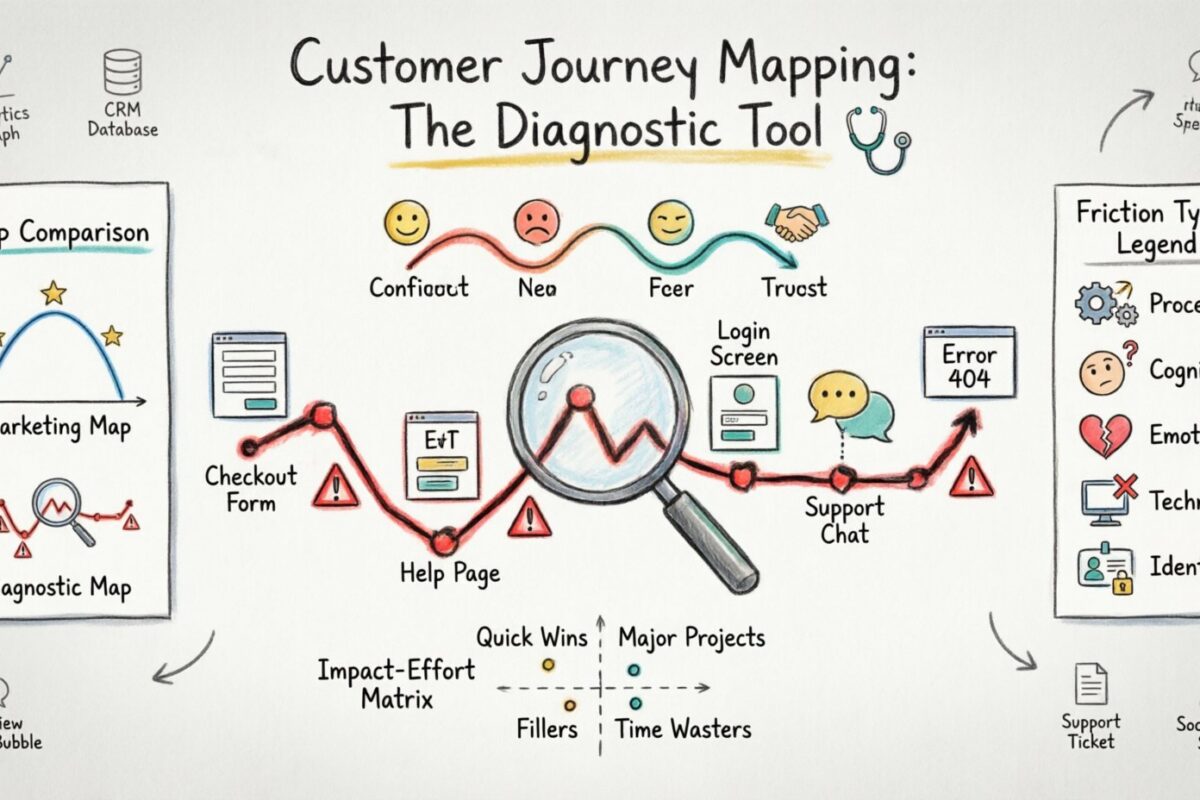 Customer-Journey-Mapping als diagnostisches Werkzeug: Verborgene Reibungspunkte finden