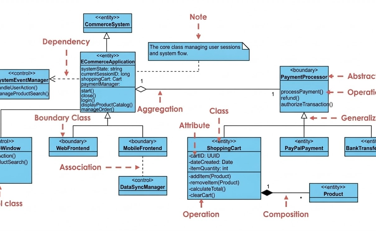 Architektonische Modellierung von E-Commerce-Systemen mit UML: Ein umfassender Leitfaden zum Boundary-Control-Entity-(BCE)-Muster