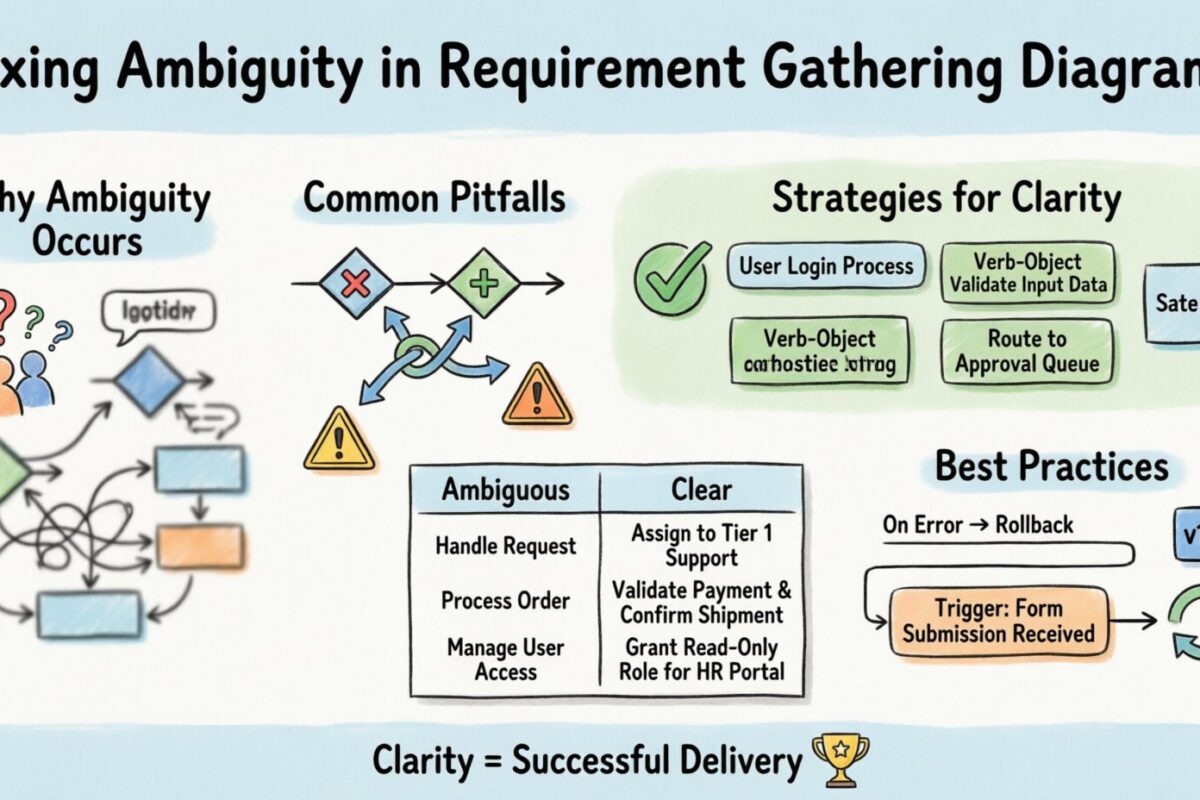 Guía BPMN: Corrigiendo la ambigüedad en los diagramas de recolección de requisitos