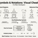 Símbolos y notaciones de UML: Una hoja de referencia visual para desarrolladores principiantes