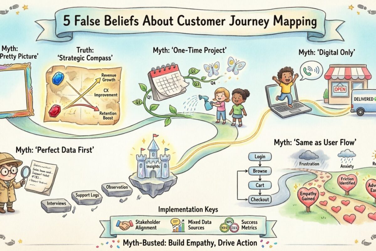 Démythifié : 5 idées fausses sur la cartographie du parcours client qui vous freinent Démythifié : 5 idées fausses sur la cartographie du parcours client qui vous freinent