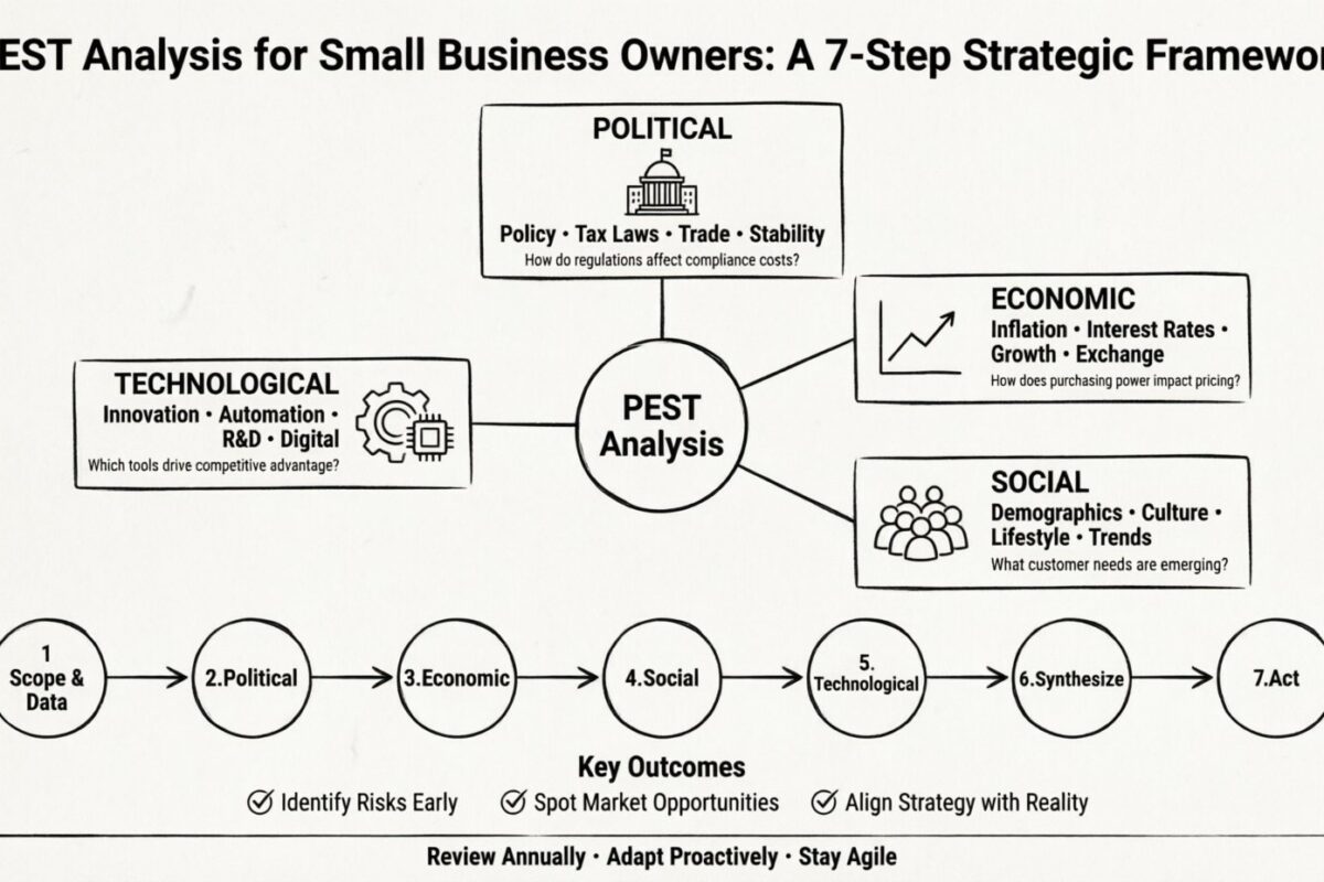 Parcours complet : Analyse PEST étape par étape pour les propriétaires de petites entreprises Parcours complet : Analyse PEST étape par étape pour les propriétaires de petites entreprises