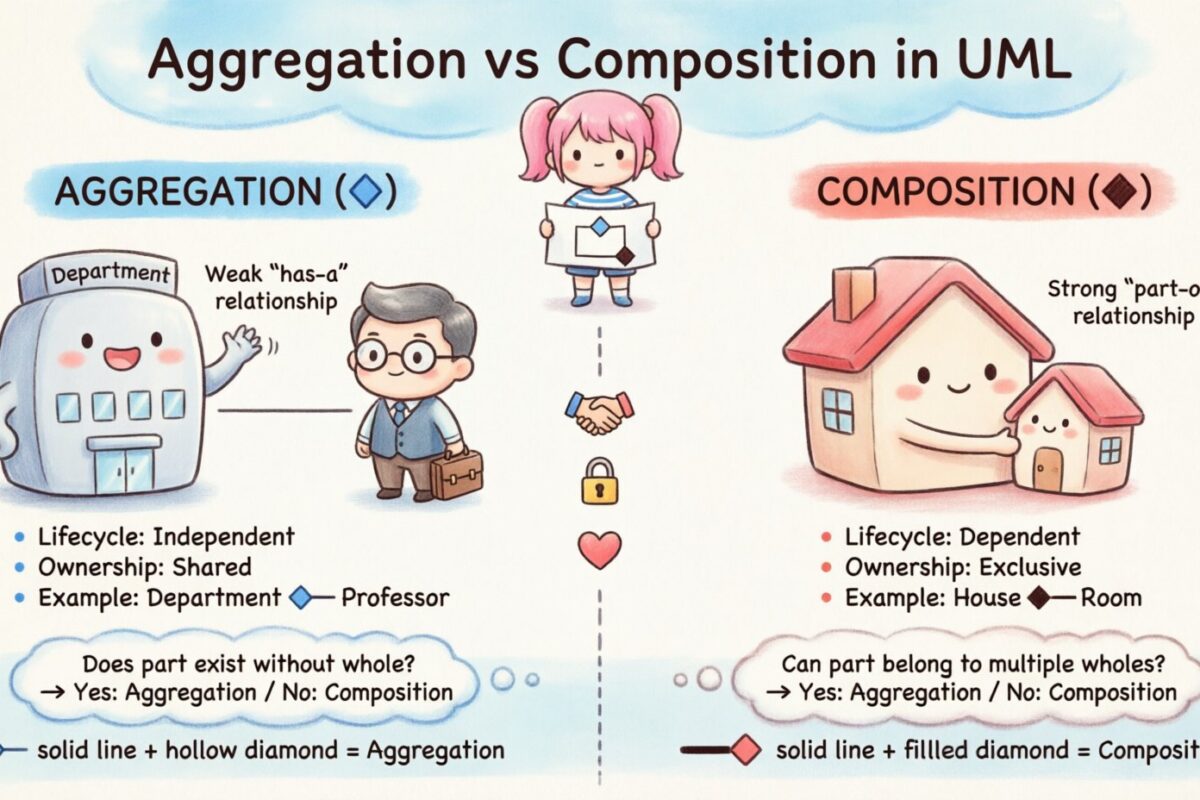 So sánh Aggregation và Composition trong UML: Hiểu về các mối quan hệ trong sơ đồ lớp