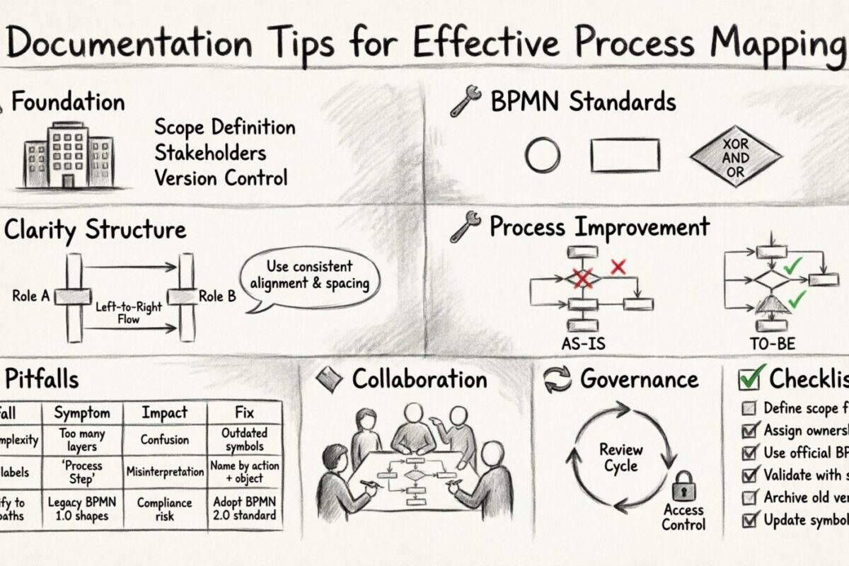 Hướng dẫn BPMN: Mẹo ghi chép tài liệu để lập bản đồ quy trình hiệu quả