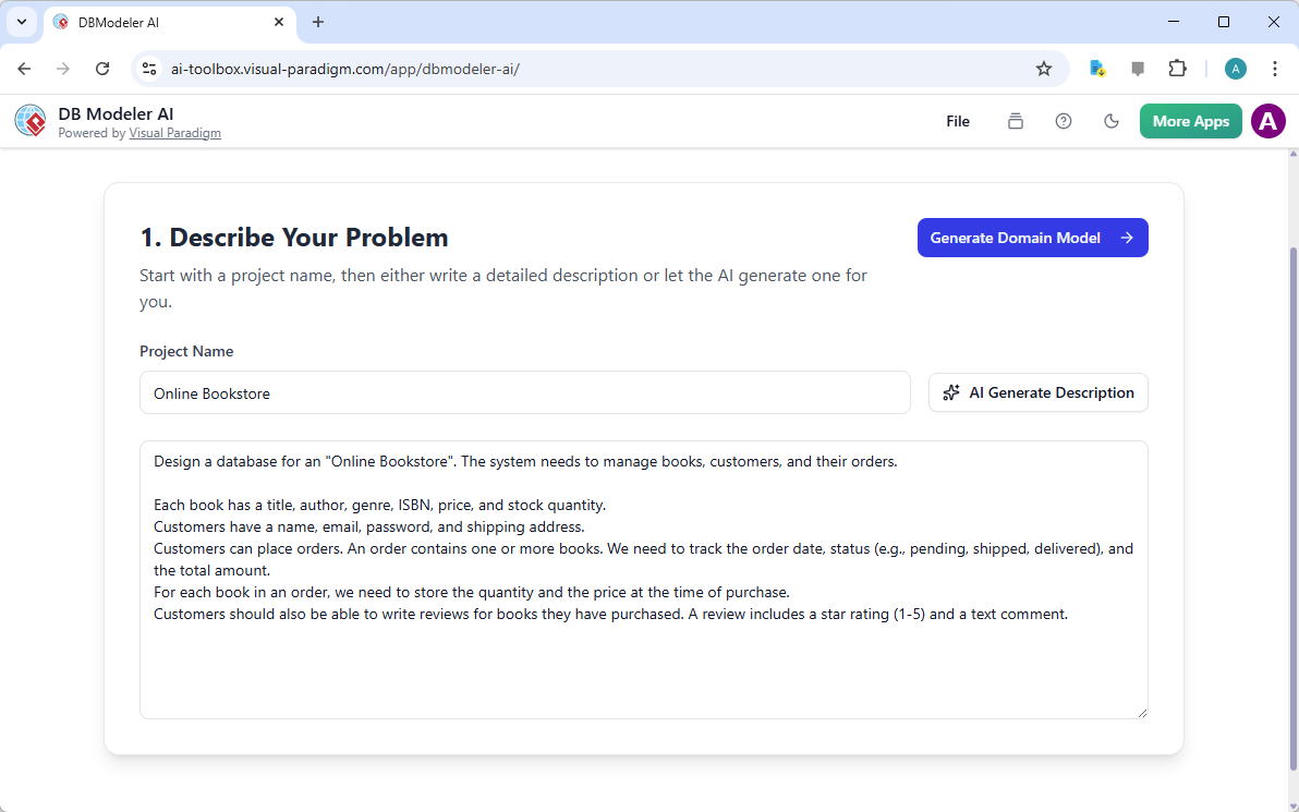 Build a Perfect Online Bookstore with the Best AI-Powered Database Design Tool