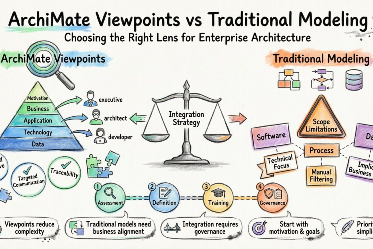 The Art of Comparison: ArchiMate Viewpoints vs. Traditional Modeling Approaches