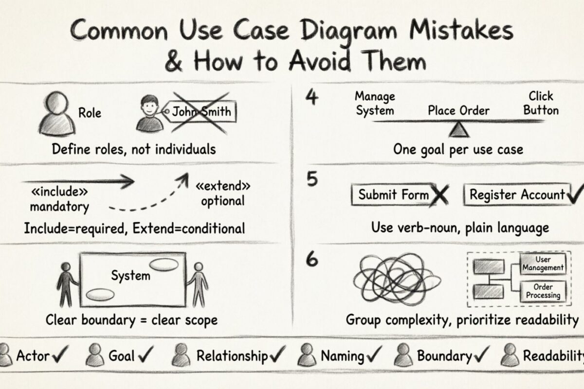 Common UML Use Case Diagram Mistakes and How to Avoid Them
