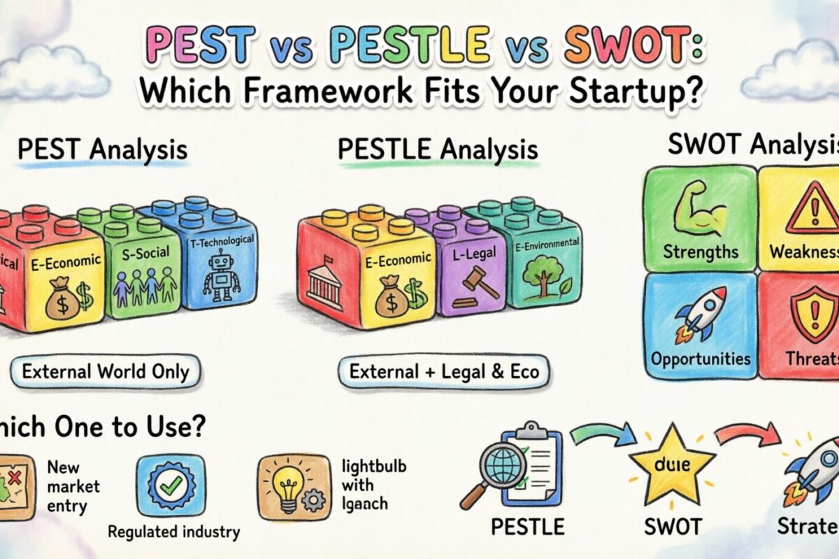 Comparison: PEST vs. PESTLE vs. SWOT: Which Framework Fits Your Startup Best?